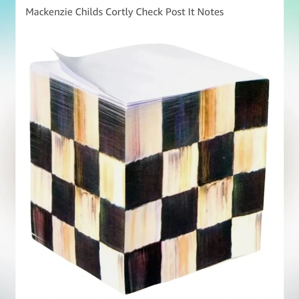 Mackenzie-Childs Courtly Check Sticky Note Pad. 650 sheets. New in packaging